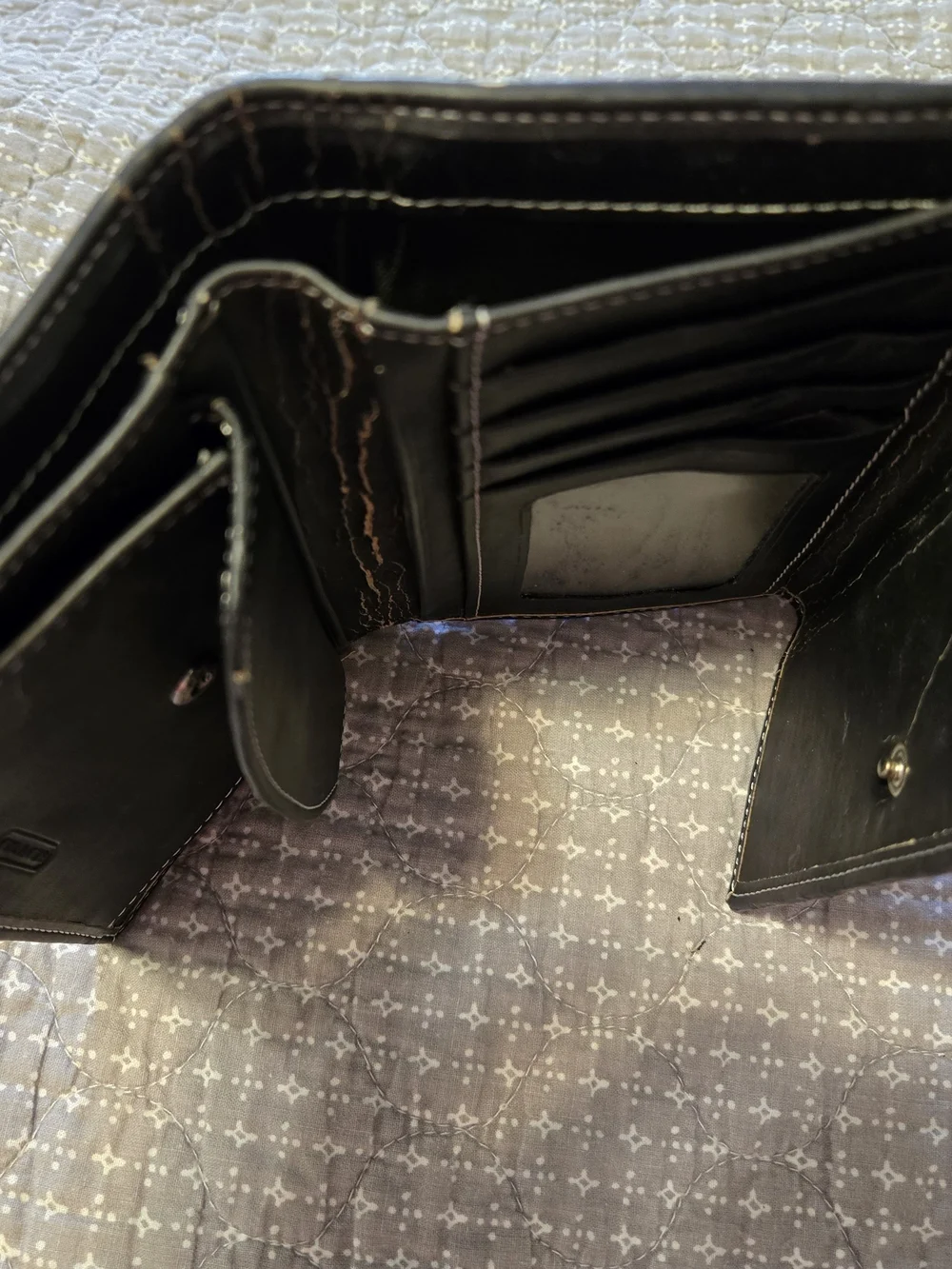 COACH Signature Canvas Clutch Wallet in Black and Cream